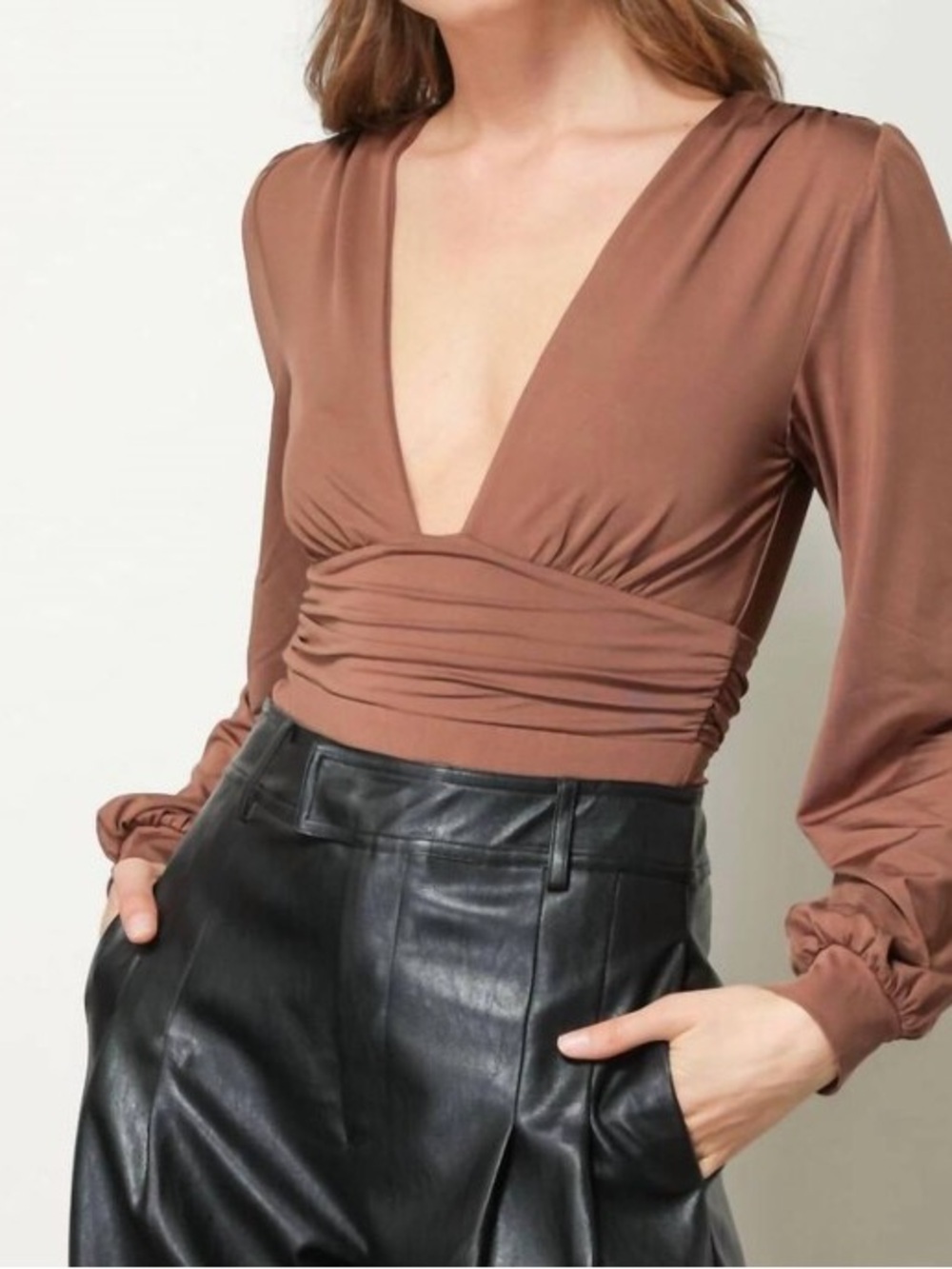 🆕 NWT Line & Dot Good Vibes Bodysuit Chocolate | Size M